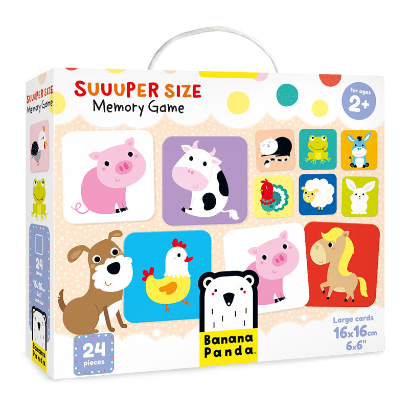 Colorful Banana Panda BPN33679 Suuuper Size Memory Game by Rose Chloe with multi-colored pieces for parenthood fun.
