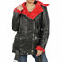 Azure Metis Elenore real leather long coat, stylish jacket with tailored fit and classic design, shown in a front view.