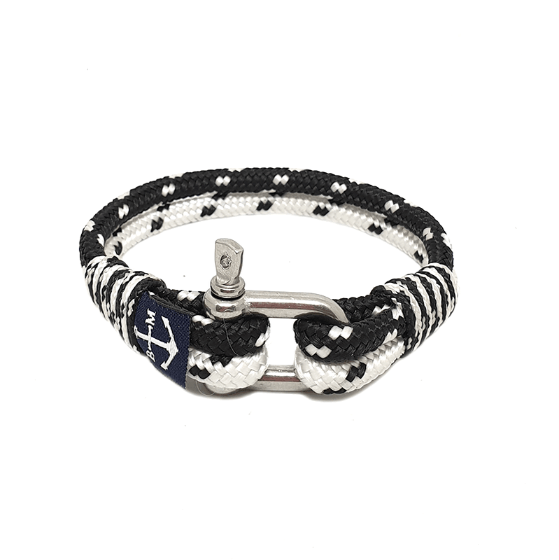 Teal Abderus Caspian Sea Nautical bracelet with blue and white beads and adjustable cord, nautical-themed jewelry accessory