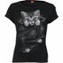 Black Jasper Bright Eyes boatneck cap sleeve top in black, featuring a fitted design and smooth fabric, perfect for casual wear.