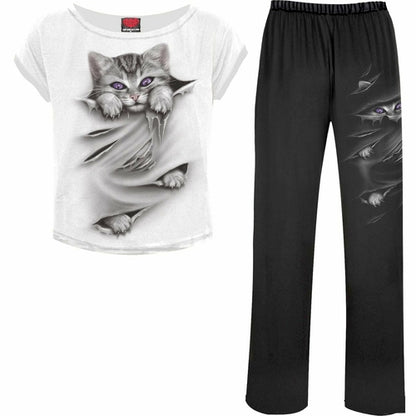 Black Jasper Bright Eyes gothic sleepwear set with four-piece pyjama set featuring dark, stylish designs and comfortable fabric.