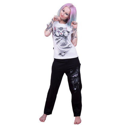 Black Jasper Bright Eyes gothic 4-piece sleepwear pyjama set with dark, stylish design and comfortable fabric for nighttime wear.