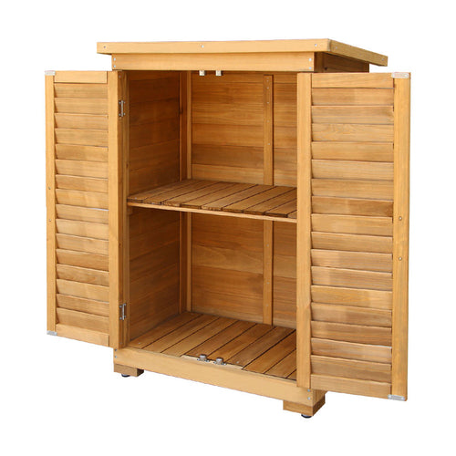 Ozdingo Gardeon Portable Wooden Garden Storage Cabinet with doors, ideal for outdoor garden organization and storage.