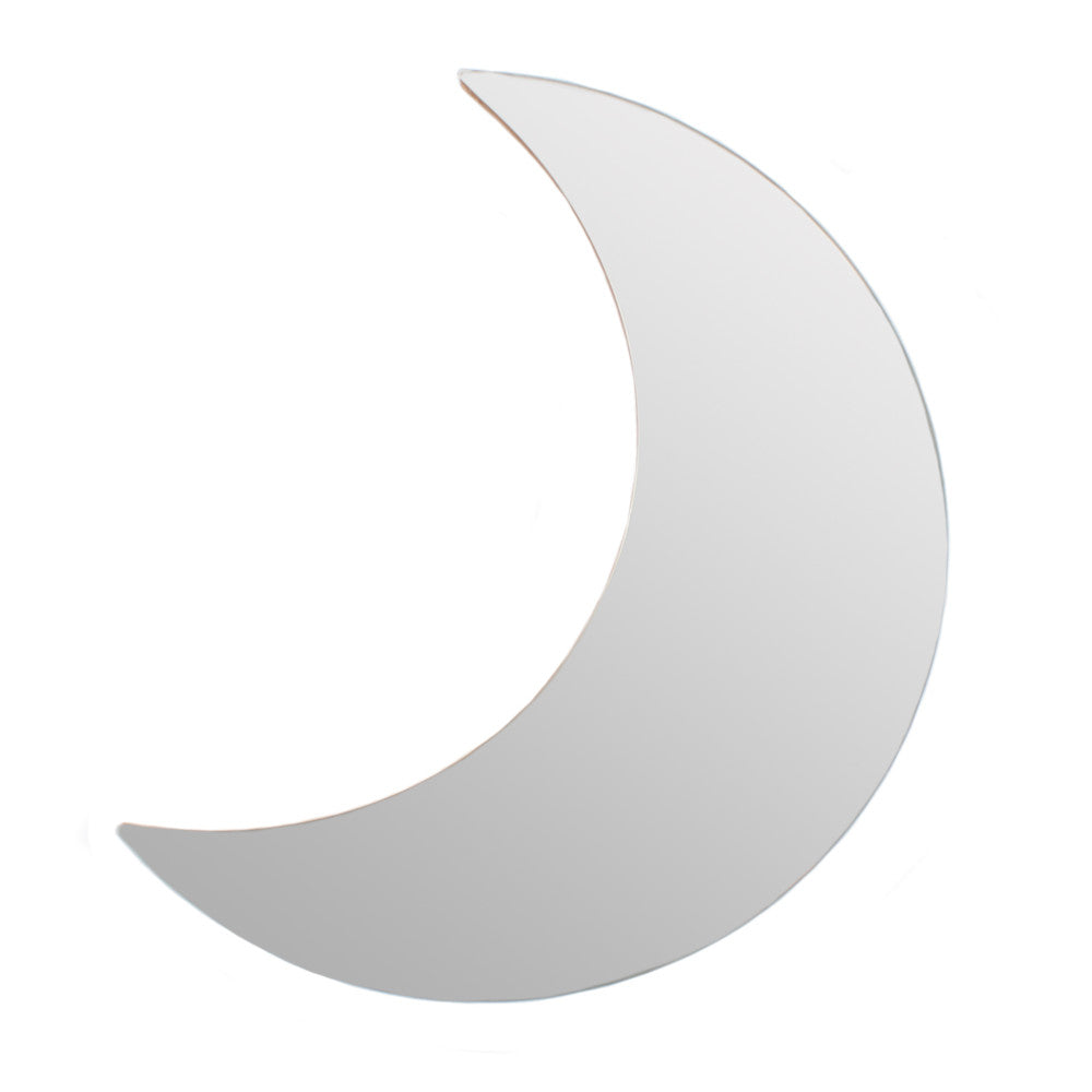 Decorative crescent moon mirror from Lilac Erebus, featuring a stylish and artistic design perfect for gifts and home decor.