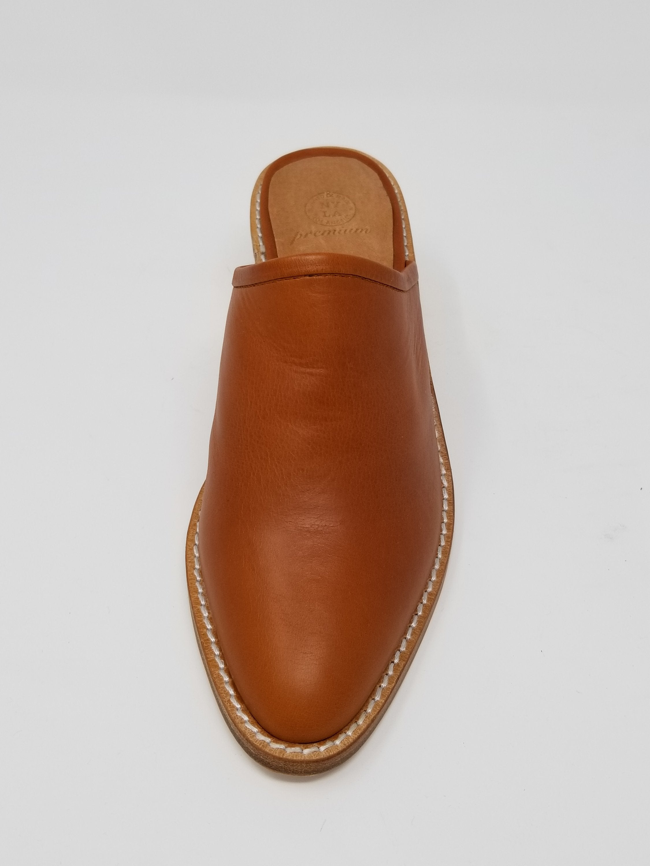 Azure Ophion Foxhill cognac footwear front view showing stylish leather shoes with laces and detailed stitching.
