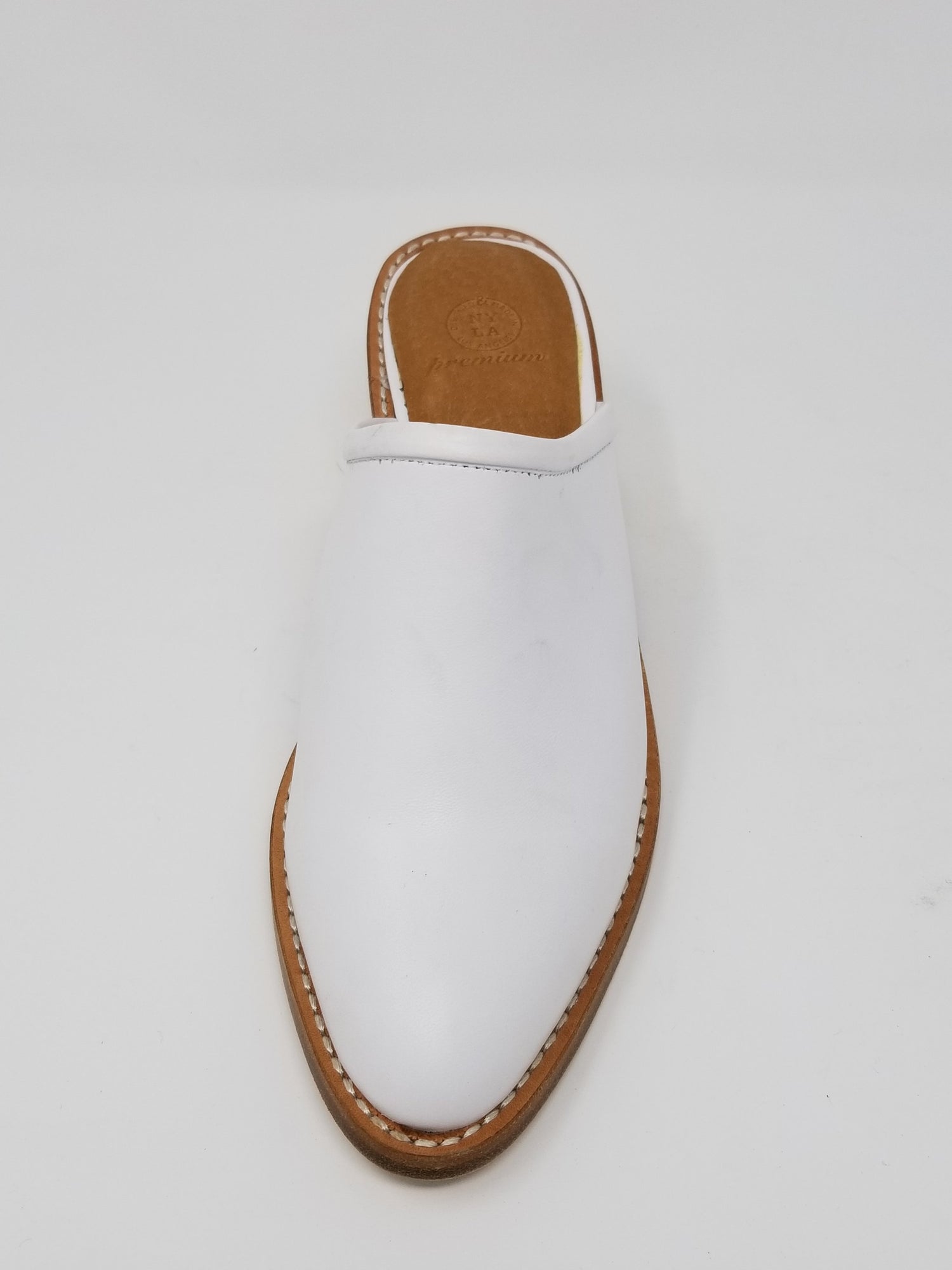 Azure Ophion Foxhill white footwear front view showing sleek design and clean lines.