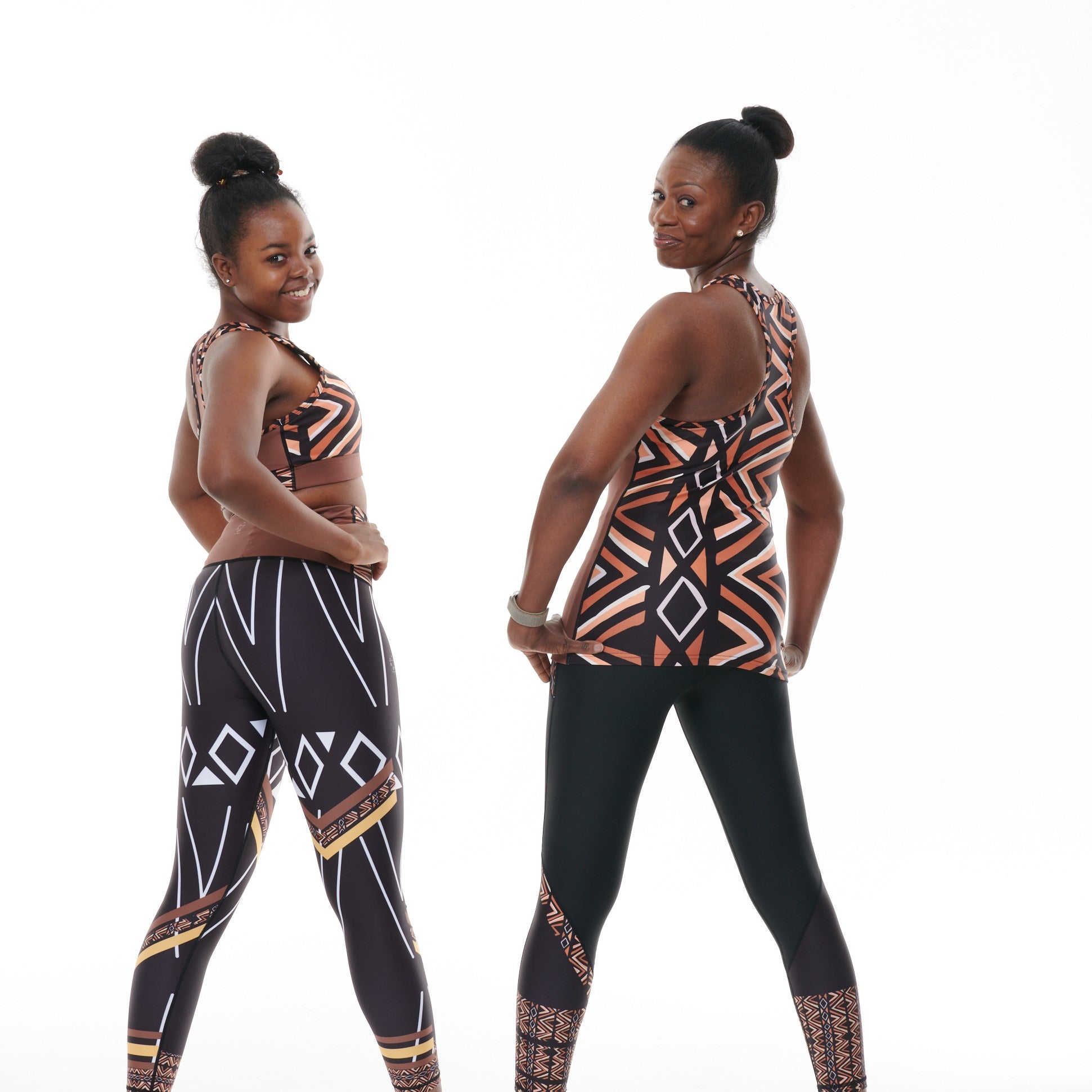 White Oliver Ibeekay Splash activewear leggings with colorful abstract splash pattern, full-length fit, stretchy and comfortable.