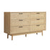 Ultramarine Dione Artiss 6-drawer rattan tallboy cabinet with wooden finish for bedroom storage and clothes organization.
