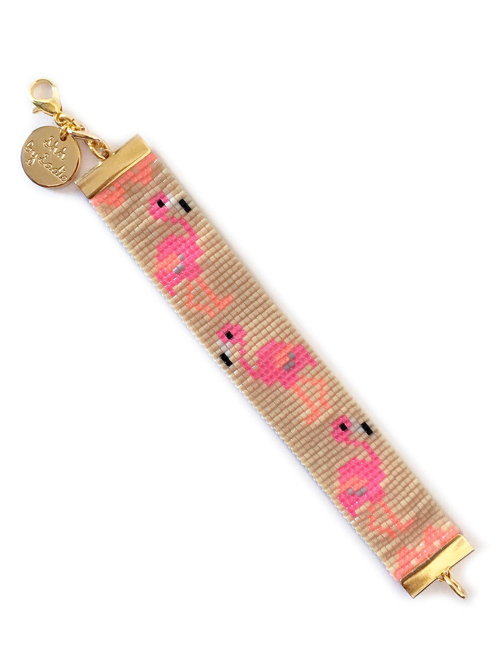 Yellow Athena Flamingo Bracelet featuring a colorful flamingo charm on a delicate chain for stylish jewelry.
