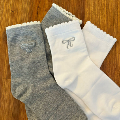 Fuchsia Hercules Bow Bow Socks set of 2, colorful and stylish socks with bow accents, perfect for adding charm to any outfit.
