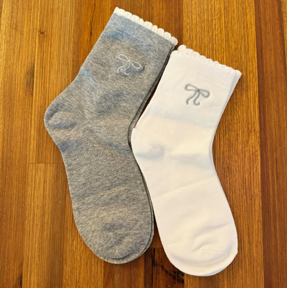 Fuchsia Hercules Bow Bow Socks set of 2, colorful fashion accessories with playful bow designs, perfect for adding fun to outfits.