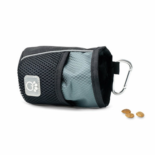 Gray treat bag from Beige Antigone, part of the leashes, collars, and petwear collection, with a sleek, compact design.