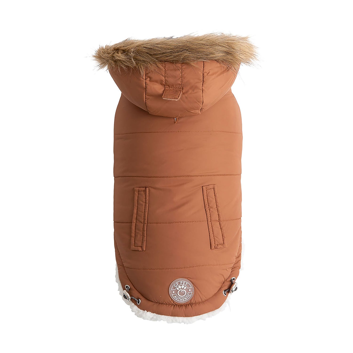 Beige Antigone urban caramel parka for dogs, stylish petwear with a cozy, functional design for outdoor walks.