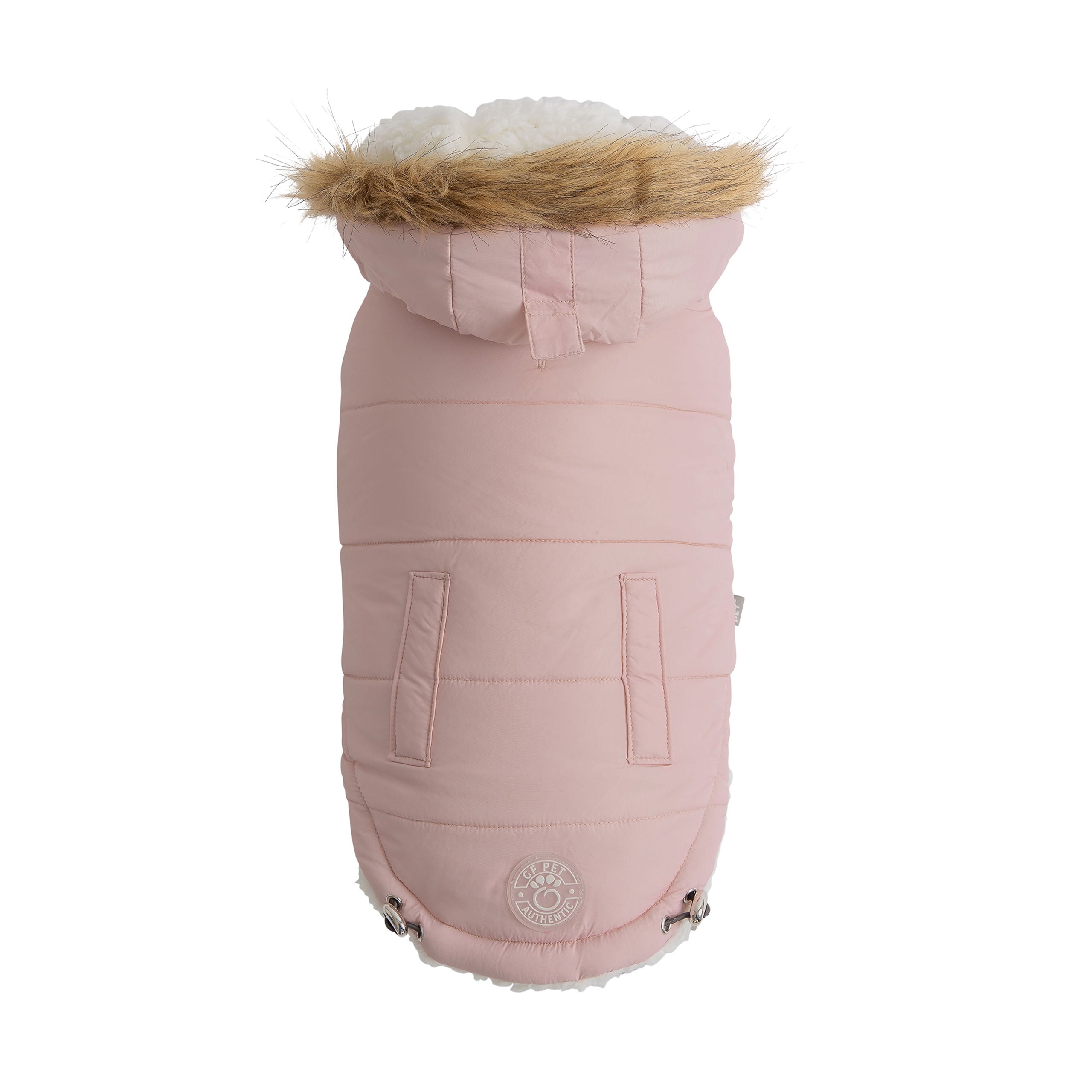 Pink Urban Parka by Beige Antigone for pets, featuring a stylish and warm outerwear design with a cozy fit.