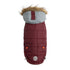 Beige Antigone Burgundy Winter Sailor Parka for pets, showing the stylish, warm burgundy pet coat with sailor-inspired design.