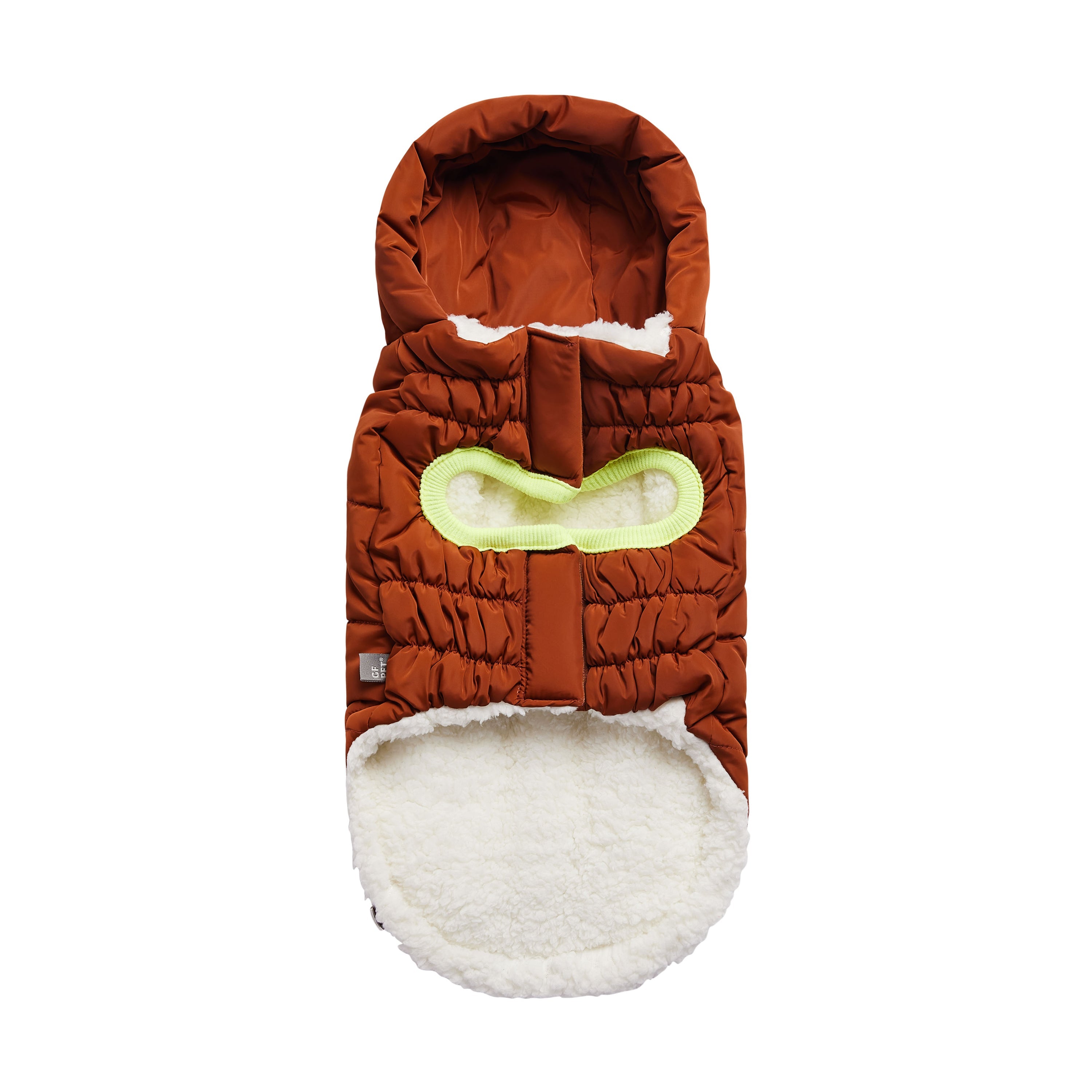 Beige Antigone The Puff Parka Hazel for pets, 2XL size, showcasing cozy petwear with stylish puff design.