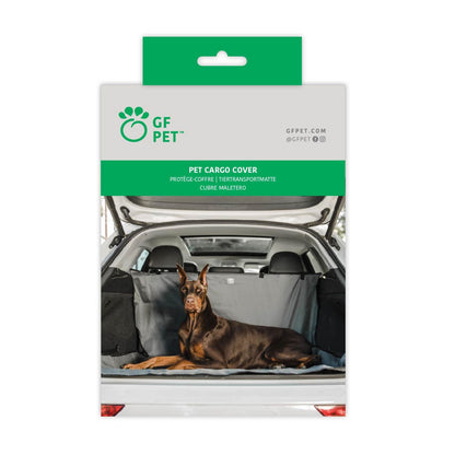 Beige Antigone pet cargo cover for cars, protecting seats and flooring, shown in a clean, well-fitted design on vehicle interior.