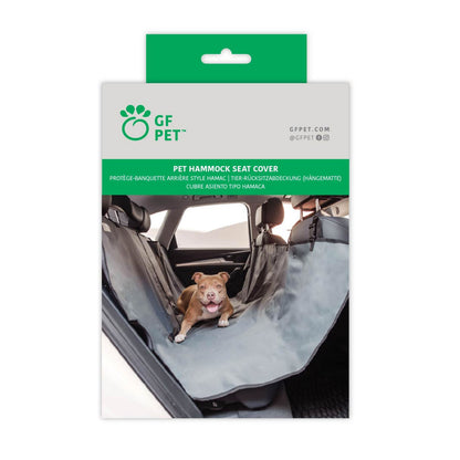 Beige Antigone pet hammock seat cover with adjustable straps and waterproof fabric, designed to protect car seats from pet hair and dirt.