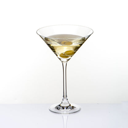 Crimson Shadow Galaxy Spirals Martini Glasses set of 2 with swirling galaxy design, elegant drinkware in a gift box.