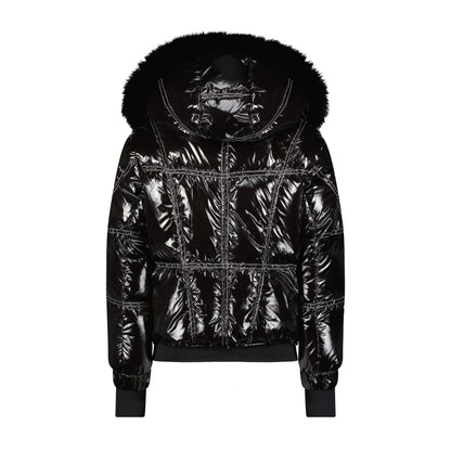 Girls winter coat with colorful stitching, stylish kids&
