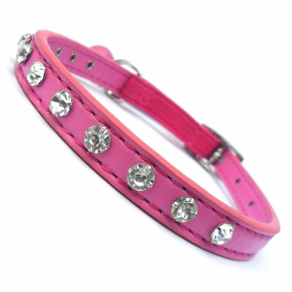 Deep pink Glamour Puss cat collar by Salmon Oscar featuring a stylish, adjustable design with a secure buckle.