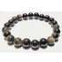 Gold Obsidian beaded elastic stretch bracelet with 8mm beads from Silver Hestia jewelry collection.