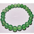 Green aventurine beaded elastic stretch bracelet by Silver Hestia, featuring polished round beads on a flexible band.