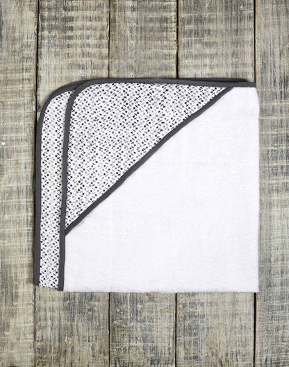 Ivory Meleager Greenwich Towel with green and white striped pattern, soft cotton gift towel for bathroom or spa use.