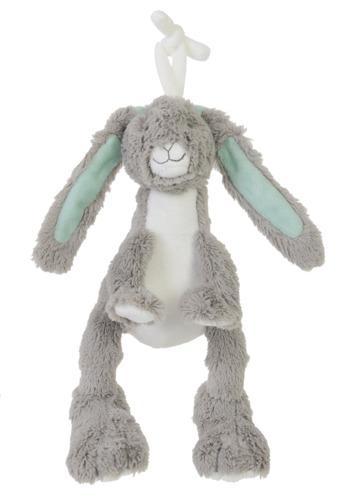 Grey Rabbit Twine no. 1 plush animal by Lavender Charlie, soft grey stuffed toy for kids and babies.