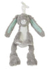 Grey Rabbit Twine no. 1 plush animal by Lavender Charlie, soft grey stuffed toy for kids and babies.