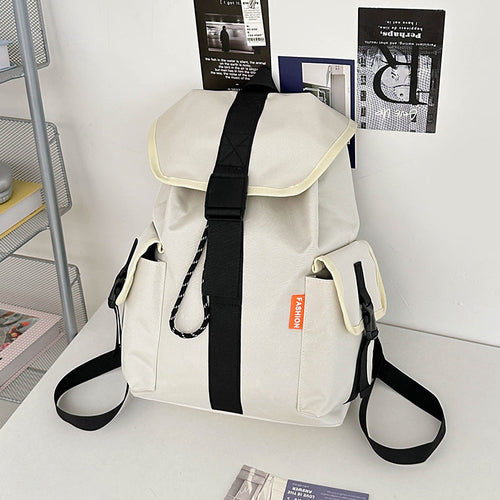 Jade Lemon student backpack, black schoolbag with adjustable straps and multiple compartments, suitable for school or everyday use.