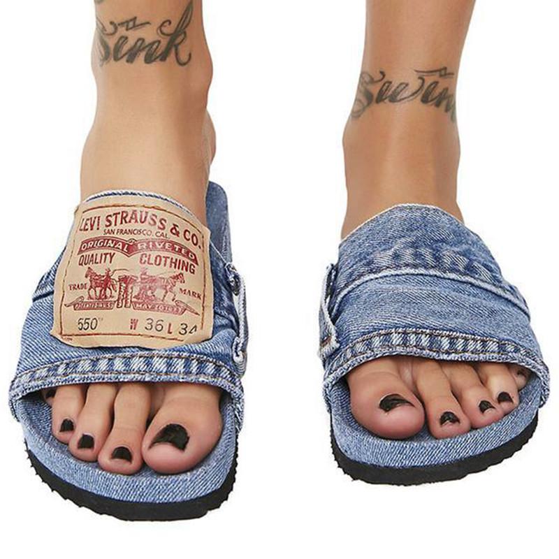 Blue and black denim women&