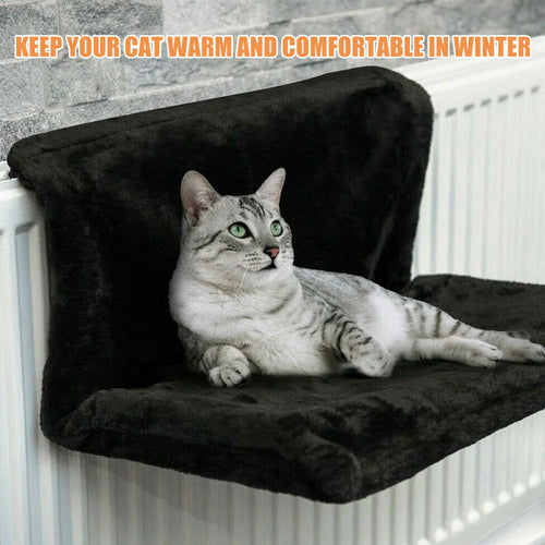 Yellow Pandora cozy portable cat hanging hammock bed with soft fabric and secure hanging design for comfortable feline relaxation.
