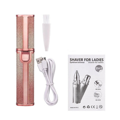 Maroon Asteria 2-in-1 electric eyebrow trimmer for women, featuring precision epilator for eyebrows and lip hair removal.