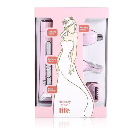Maroon Asteria electric mini facial hair trimmer for painless, multifunctional hair removal and facial grooming.