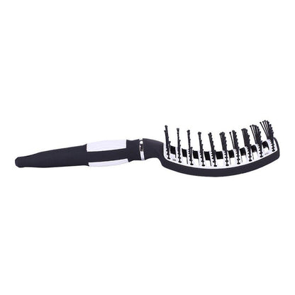 Large curved wide-tooth anti-slip hair comb by Maroon Asteria, with fluffy texture for gentle detangling and styling.