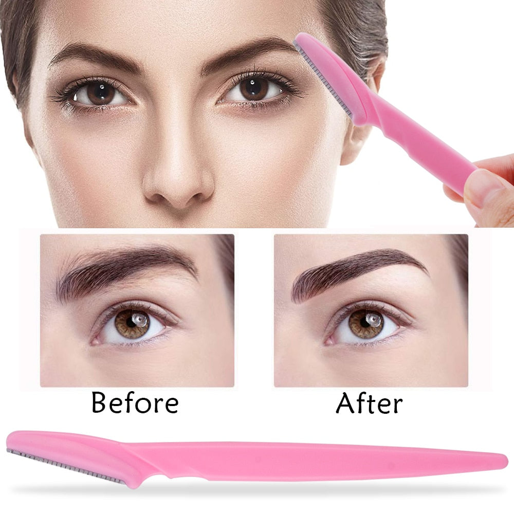 Maroon Asteria 100PCS eyebrow shaper and trimmer set for precise eye brow shaping, portable makeup tool with multiple attachments