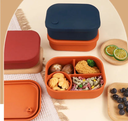 Rose Oscar BPA free silicone food container for microwave use, heat-resistant bento box for kitchen storage and meal prep.