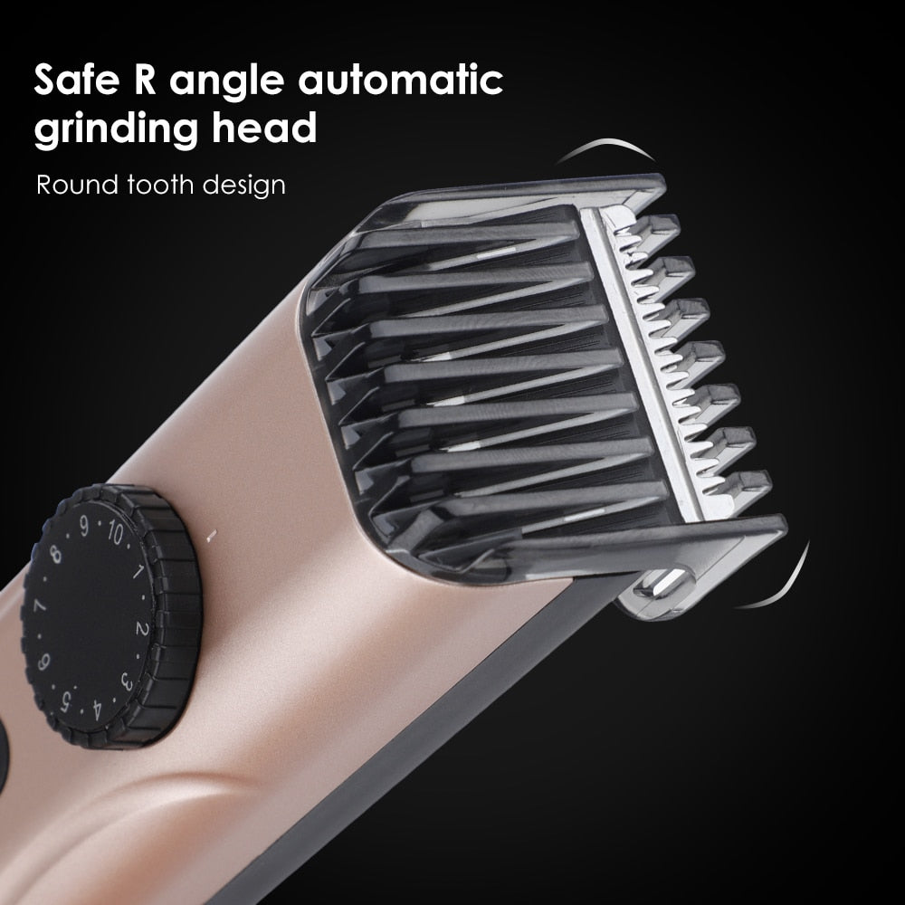 Maroon Asteria USB rechargeable electric hair clippers with beard and hair trimmer attachments for men, black and silver design
