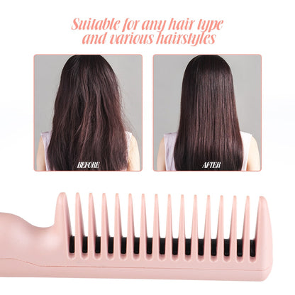 Maroon Asteria 2-in-1 hair straightener and curling brush with tourmaline ceramic plates, designed for sleek, styled hair.