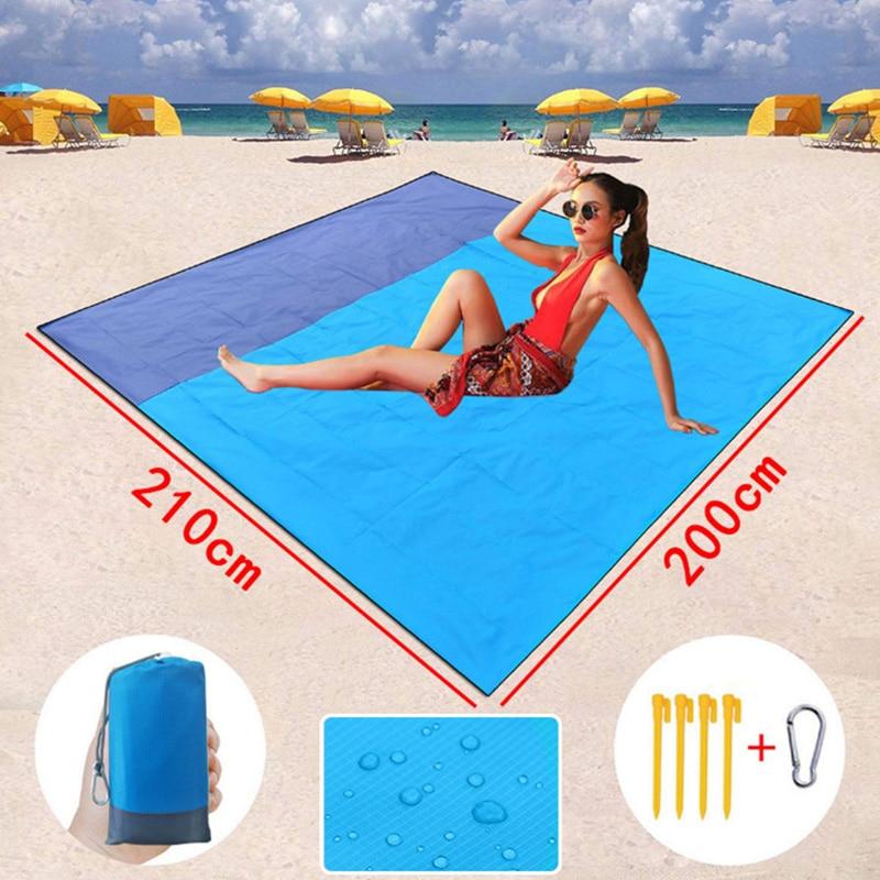 Coffee Jasper waterproof camping beach blanket, outdoor portable picnic mat 2m by 2.1m, suitable for beach and camping trips.
