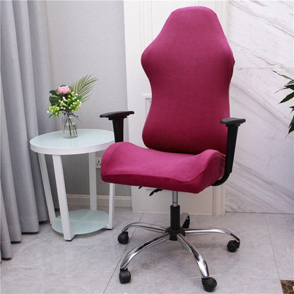 Maroon Asteria gaming chair cover slipcover for computer desk and office chairs, made of durable fabric with a sleek design.