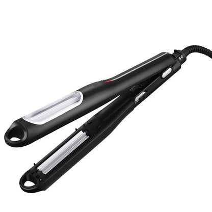 Maroon Asteria automatic rotating hair curler creating professional corrugated waves for fast, stylish hair curling.