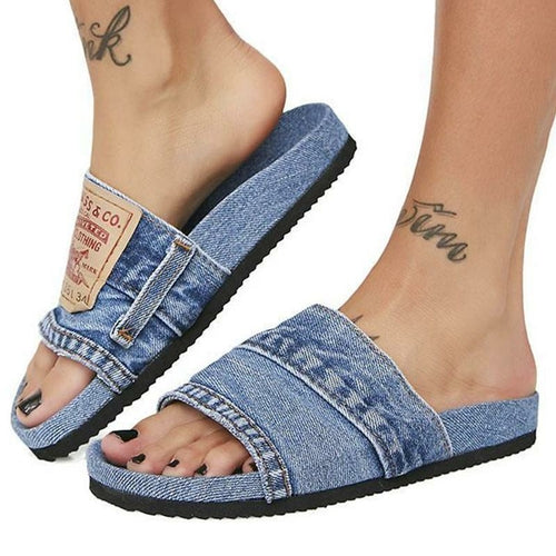 Blue and black denim women&