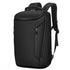 Maroon Asteria waterproof business backpack for men with USB charging port, made of durable Oxford fabric.