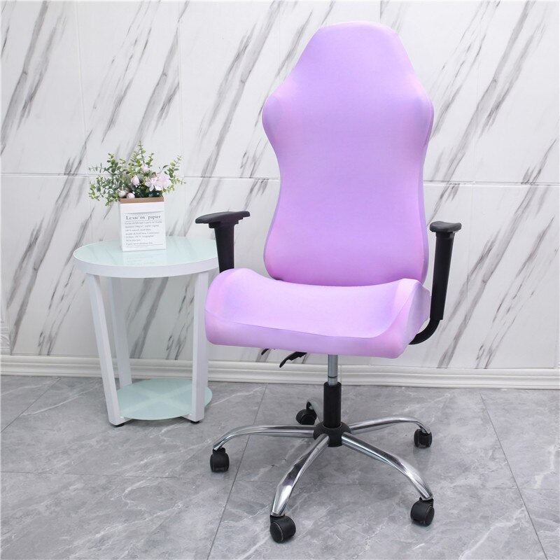 Maroon Asteria gaming chair slipcover fitting a computer desk chair, made of durable fabric, designed for office and gaming use.