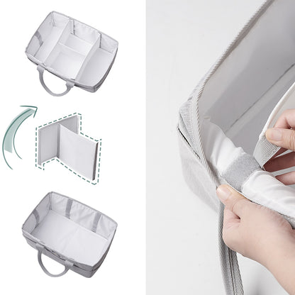 Maroon Chronos diaper caddy in kids and babies diaper organizers with compartments for baby essentials.
