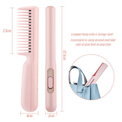Maroon Asteria 2-in-1 hair straightener and ceramic curling brush for smooth, styled hair and easy styling.