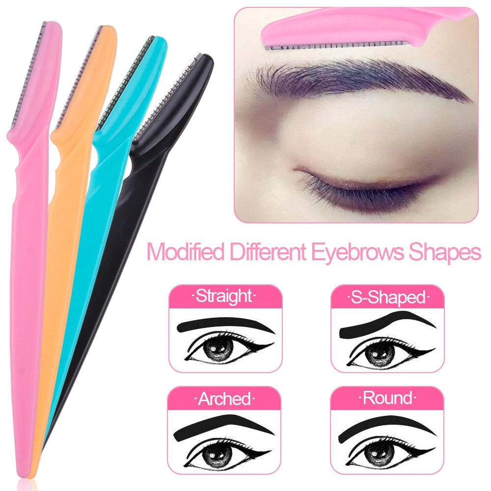 Maroon Asteria 100PCS eyebrow shaper and portable eyebrow trimmer for precise eyebrow shaping in a makeup kit.