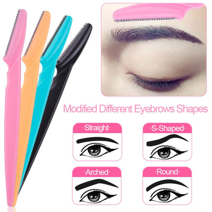 Maroon Asteria 100PCS eyebrow shaper and portable eyebrow trimmer for precise eyebrow shaping in a makeup kit.
